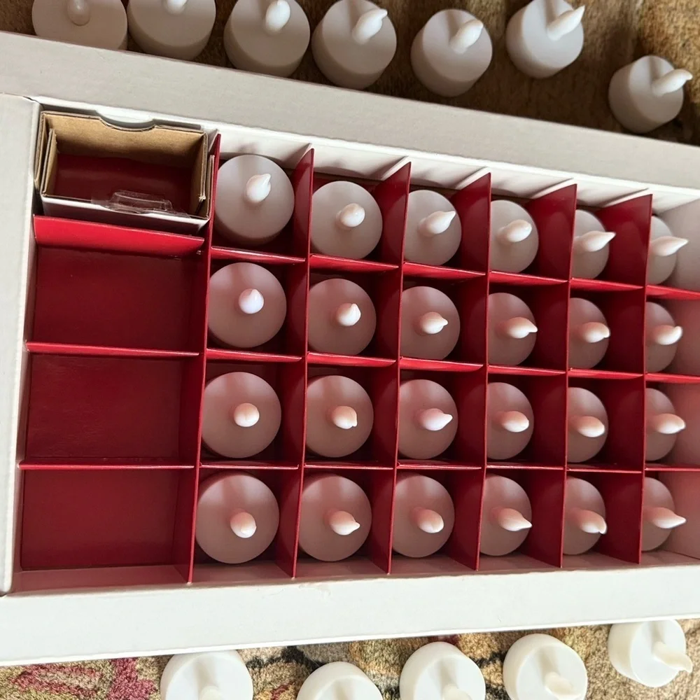 37 Flameless Elegant LED Safe Tea Lights Flickers and Glows with Batteries